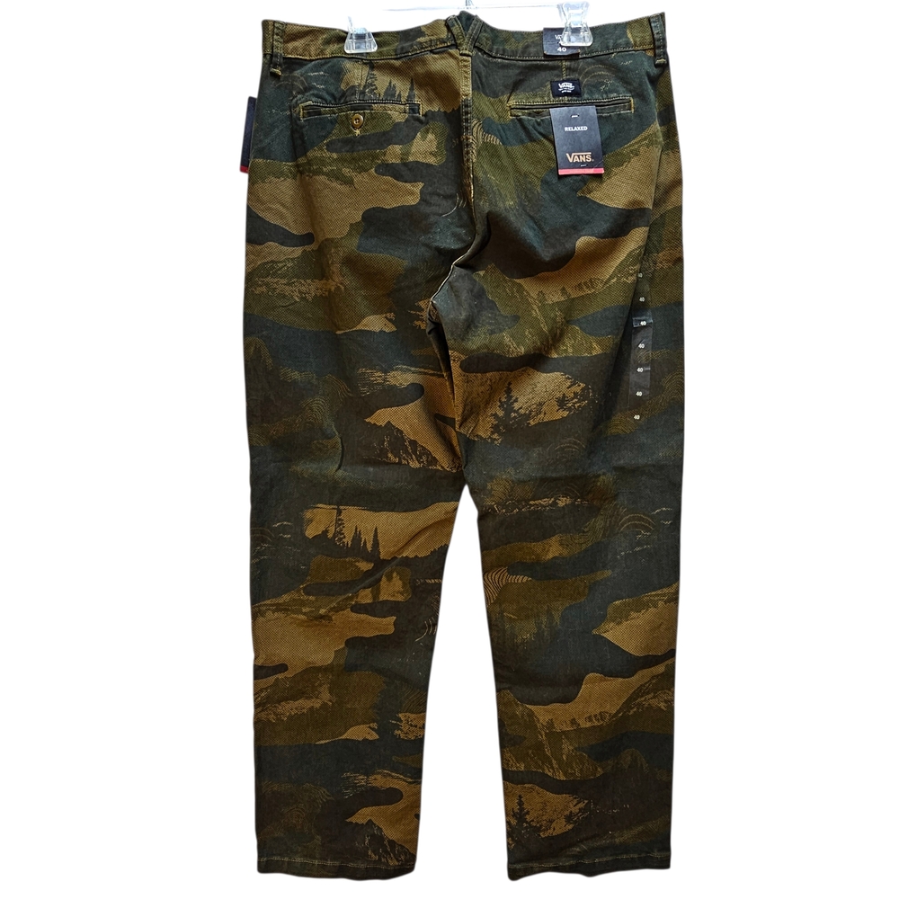 VANS Authentic Chino Pants Size 40 Unique Woodsy Camo Pattern Relaxed Fit NWT - Picture 6 of 13
